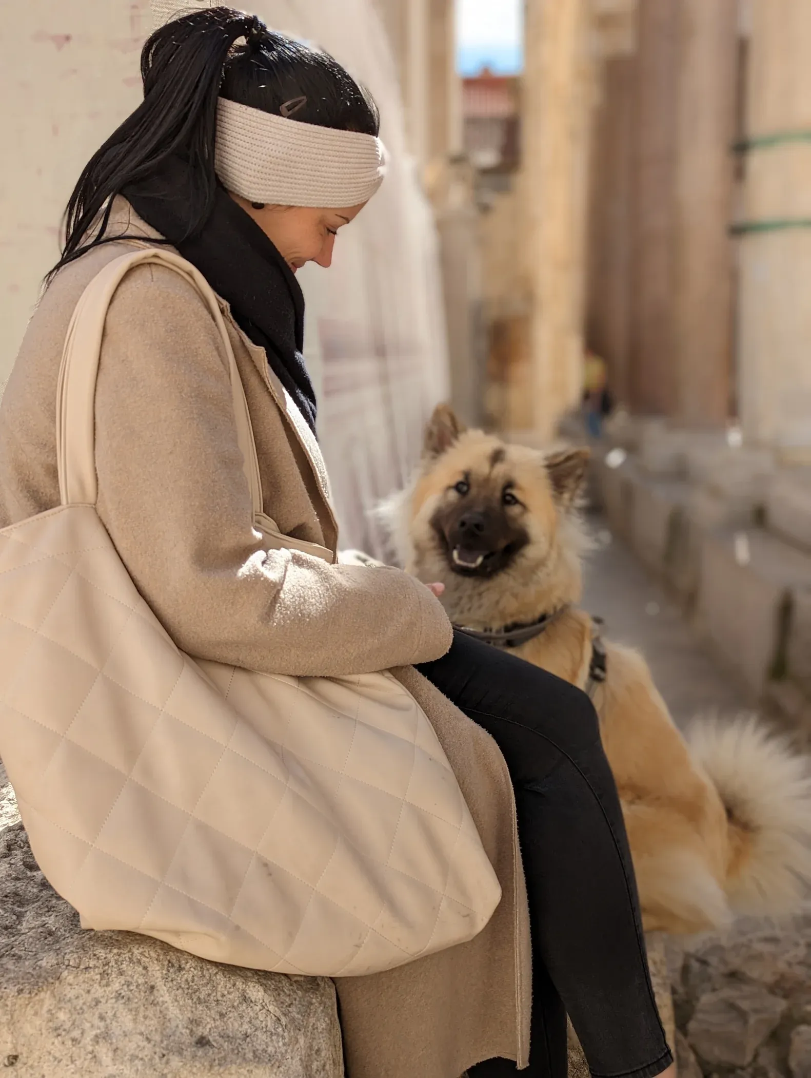 Sandra Walenta sharing a quiet moment with her dog