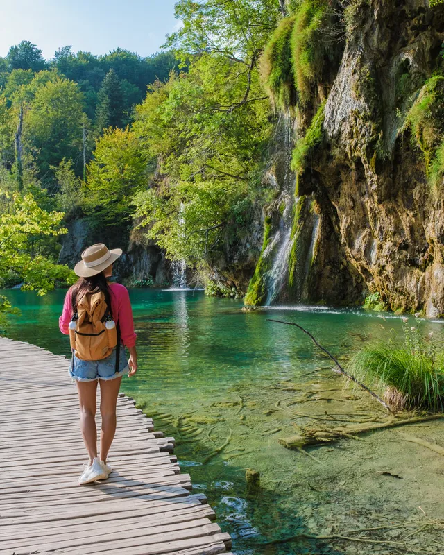 Waterfalls and lakes in Plitvice Lakes National Park